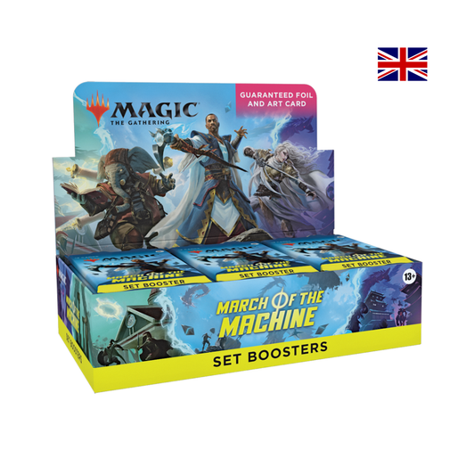 Magic The Gathering March of the Machine Set Booster Display – englisches TCG-Display mit 30 Boostern, Foil- und Art-Karte garantiert.