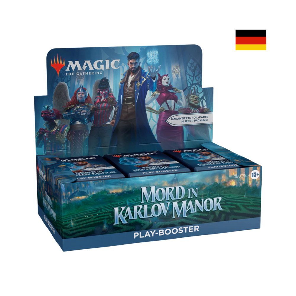 Magic The Gathering Play-Booster Display „Mord in Karlov Manor“ – Set mit garantierter Foil-Karte pro Packung.