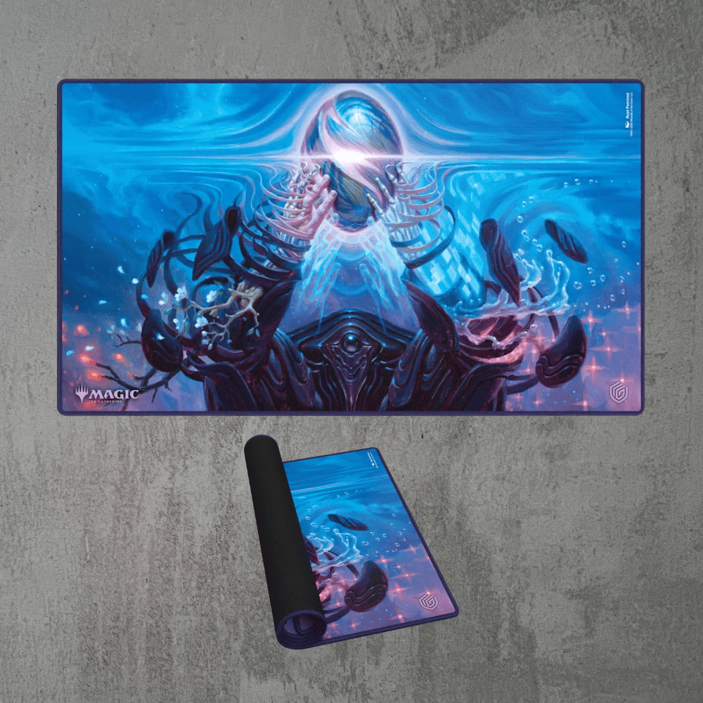 Magic the Gathering Playmat mit futuristischem Artwork – rutschfeste Unterlage für dein nächstes TCG-Duell