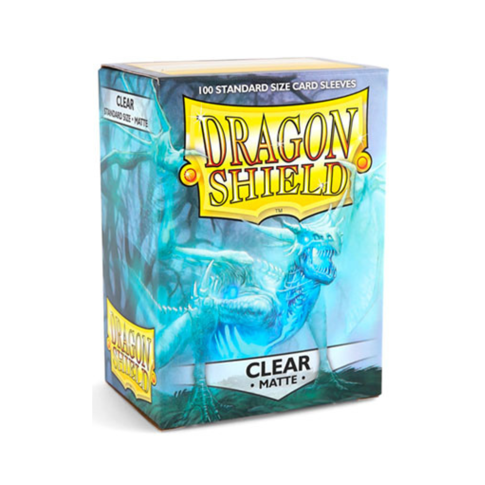 Dragon Shield Jet Matte Sleeves – 100 Kartenhüllen in Standardgröße, transparent, strukturierte Oberfläche für optimalen Halt beim Spielen.
