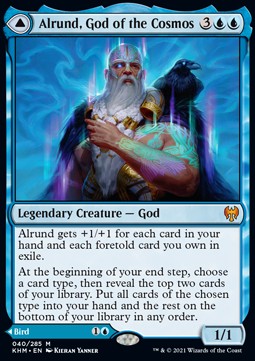 Alrund, God of the Cosmos // Hakka, Whispering Raven - Kaldheim (Mythic) [40]