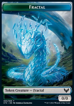 Fractal Token (Green and Blue 0/0) - Strixhaven: School of Mages: Extras (Token) [XSTX-T03]