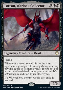 Lorcan, Warlock Collector - Commander: Adventures in the Forgotten Realms (Rare) [AFC-27]