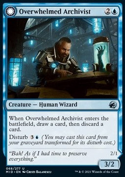 Overwhelmed Archivist // Archive Haunt - Innistrad: Midnight Hunt (Uncommon) [68]