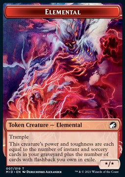 Elemental Token (Red */* Trample) - Innistrad: Midnight Hunt: Extras (Token) [XMID-T07]