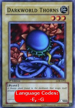 Darkworld Thorns (V.1 - Common) - Legend of Blue Eyes White Dragon (Common) [LOB-092]