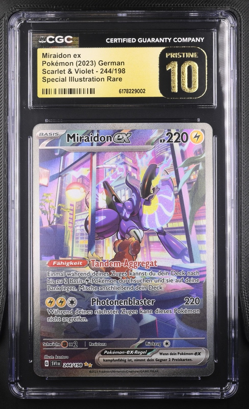 Pokémon Miraidon Ex 244/198 CGC Pristine 10 Scarlet & Violet DE