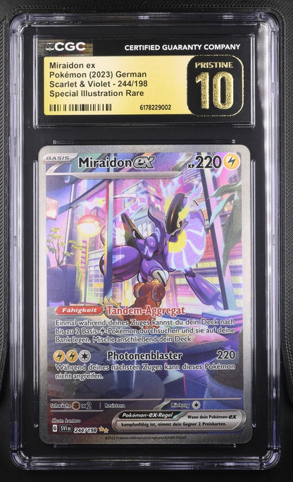 Pokémon Miraidon Ex 244/198 CGC Pristine 10 Scarlet & Violet DE