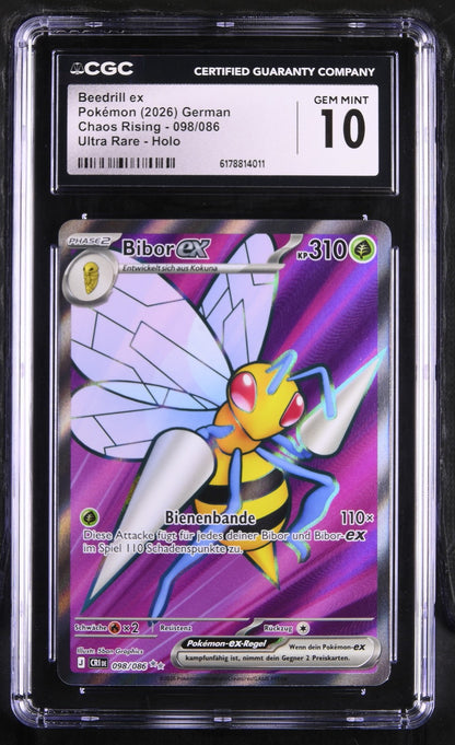 Pokémon Beedrill Ex CGC Gem Mint 10 Chaos Rising DE