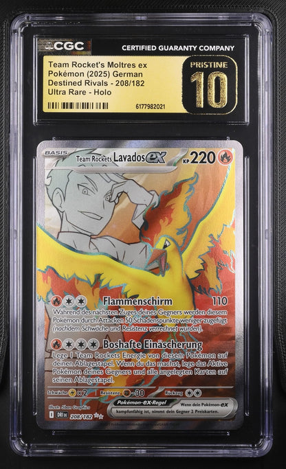 Pokémon Team Rocket'S Moltres Ex 208/182 CGC PRISTINE 10 Destined Rivals