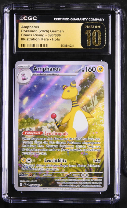 Pokémon Ampharos CGC Pristine 10 Chaos Rising DE