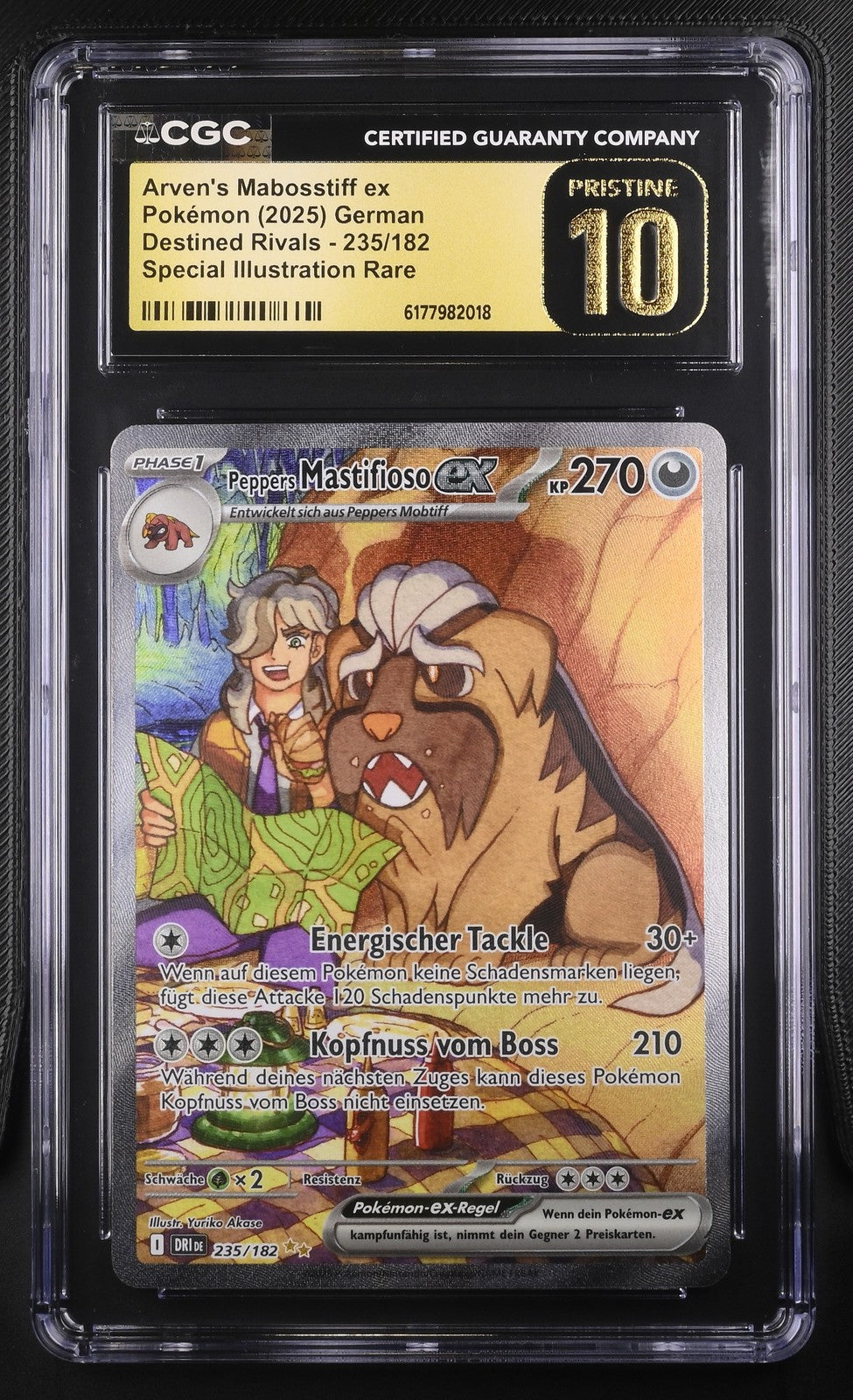 Pokémon Arven'S Mabosstiff Ex 235/182 CGC PRISTINE 10 Destined Rivals