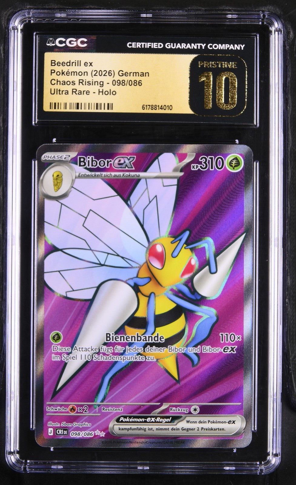 Pokémon Beedrill Ex CGC Pristine 10 Chaos Rising DE
