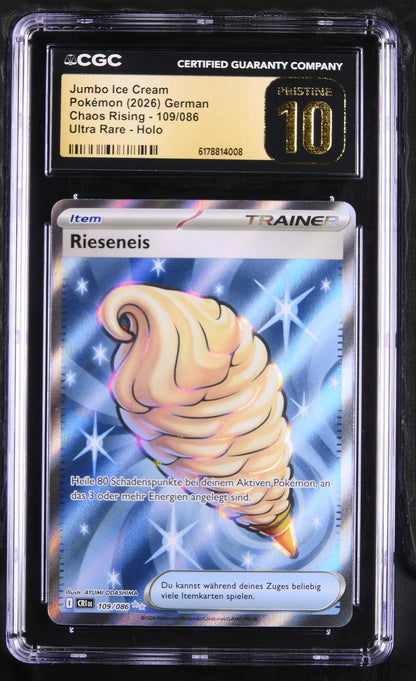 Pokémon Jumbo Ice Cream CGC Pristine 10 Chaos Rising DE