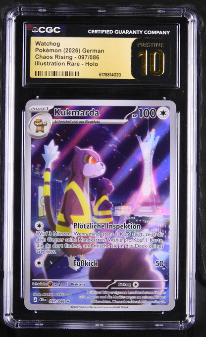 Pokémon Watchog CGC Pristine 10 Chaos Rising DE