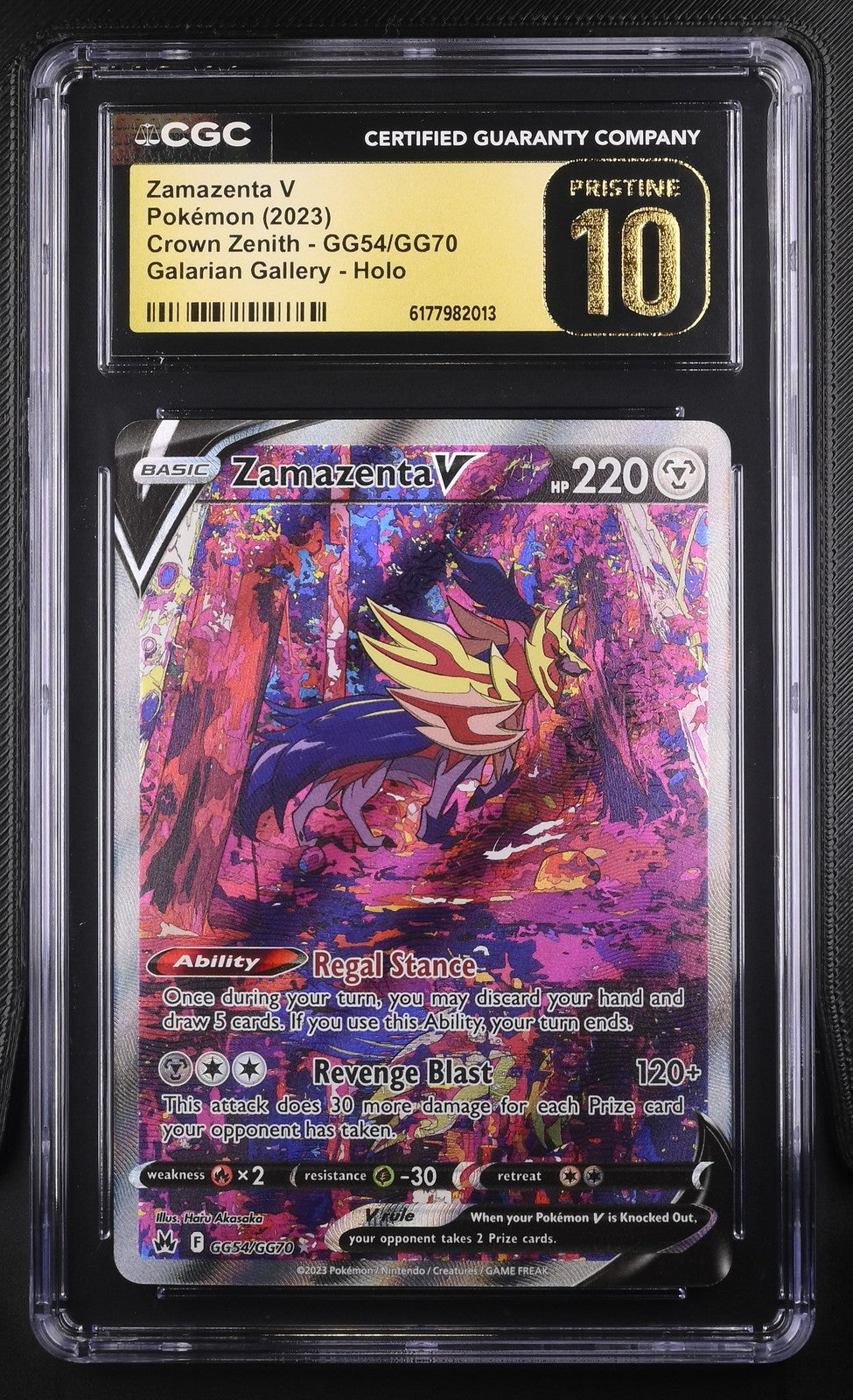 Pokémon Zamazenta V GG54/GG70 CGC PRISTINE 10 Crown Zenith