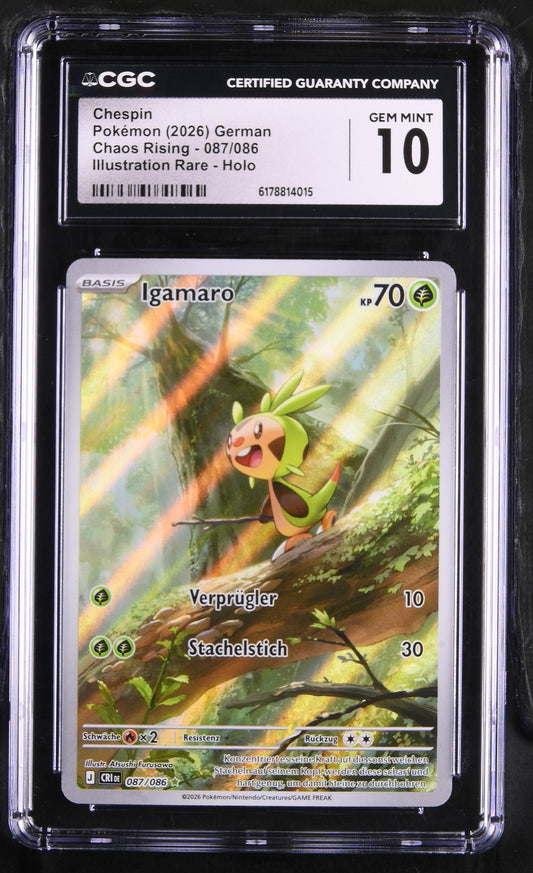 Pokémon Chespin CGC Gem Mint 10 Chaos Rising DE