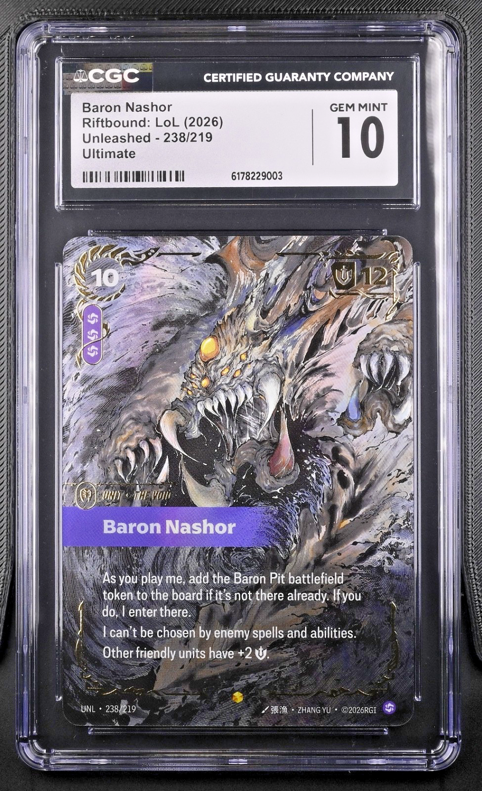 Riftbound Baron Nashor 238/219 CGC Gem Mint 10 Unleashed Ultimate EN