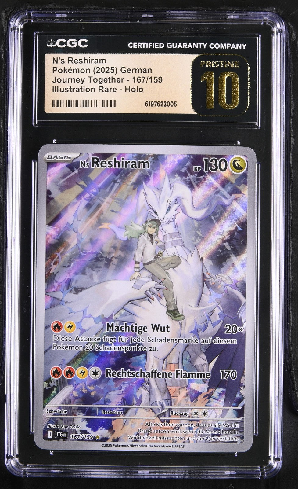 N's Reshiram 167/159 Journey Together DE Illustration Rare CGC Pristine 10