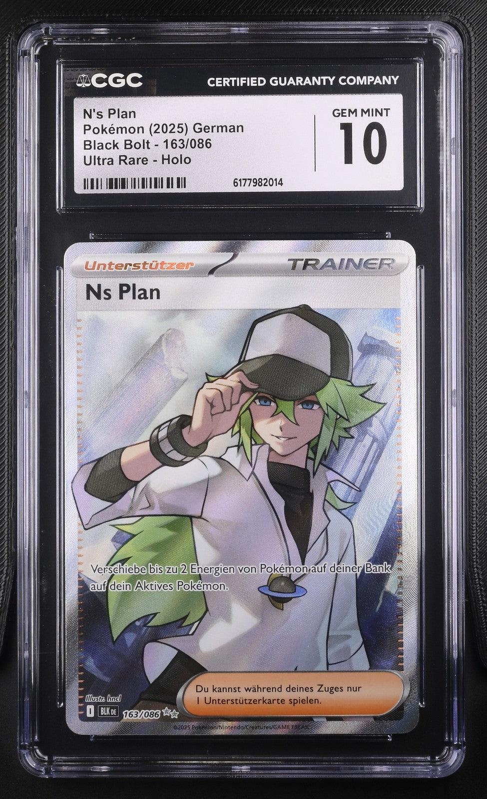 Pokémon N'S Plan 163/086 CGC GEM MINT 10 Black Bolt