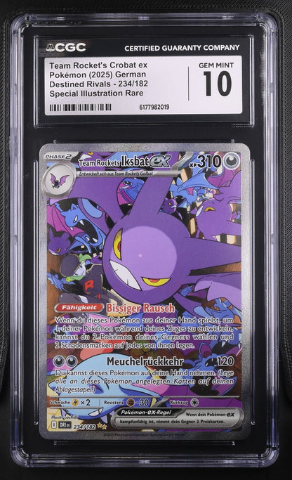 Pokémon Team Rocket'S Crobat Ex 234/182 CGC GEM MINT 10 Destined Rivals