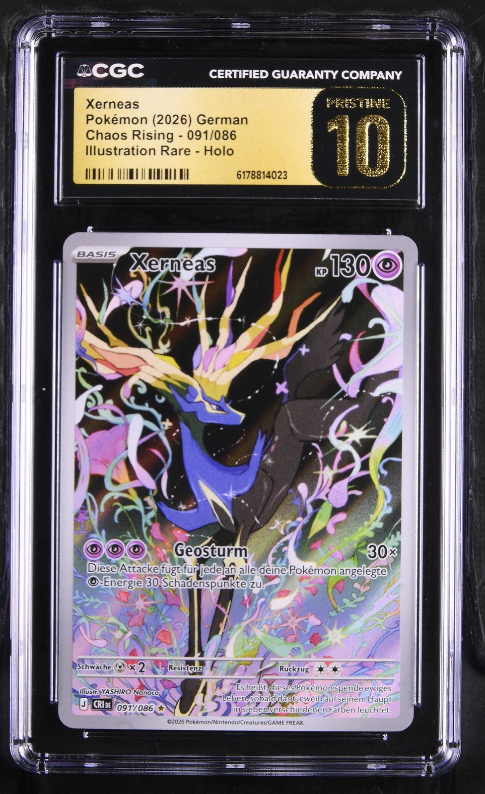 Pokémon Xerneas CGC Pristine 10 Chaos Rising DE
