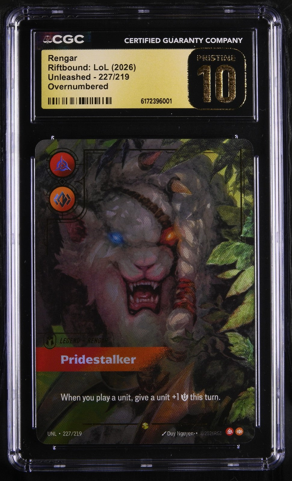 Rengar 227/219 – CGC PRISTINE 10 – Riftbound TCG Unleashed – Graded