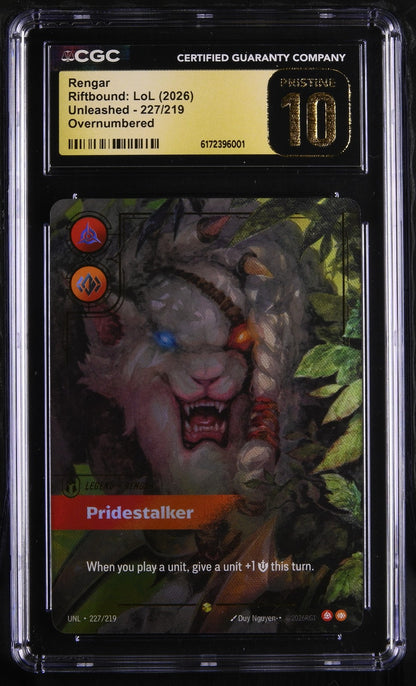 Rengar 227/219 – CGC PRISTINE 10 – Riftbound TCG Unleashed – Graded