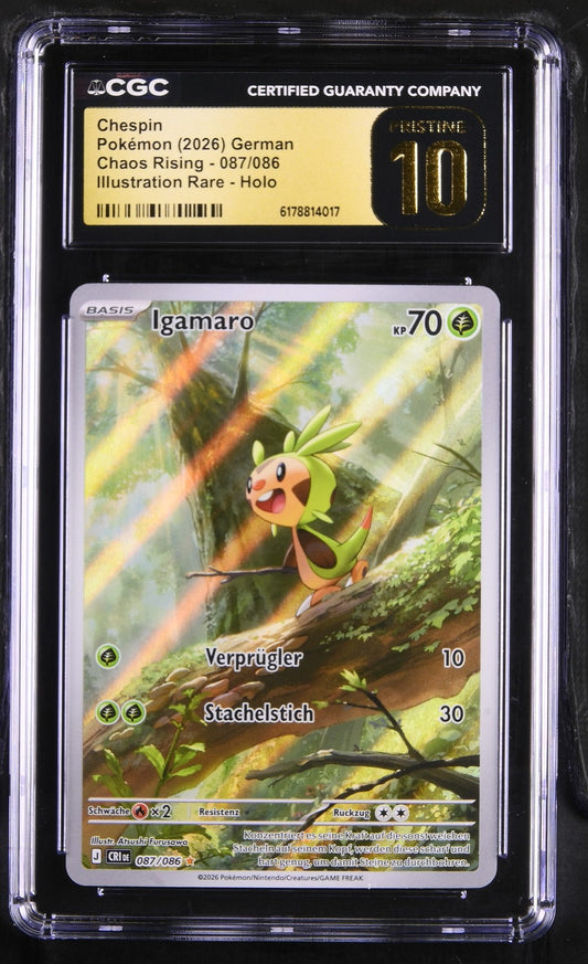 Pokémon Chespin CGC Pristine 10 Chaos Rising DE