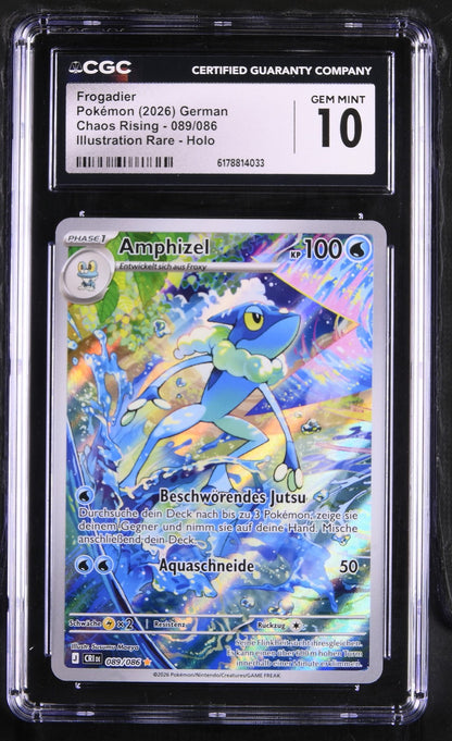 Pokémon Frogadier CGC Gem Mint 10 Chaos Rising DE
