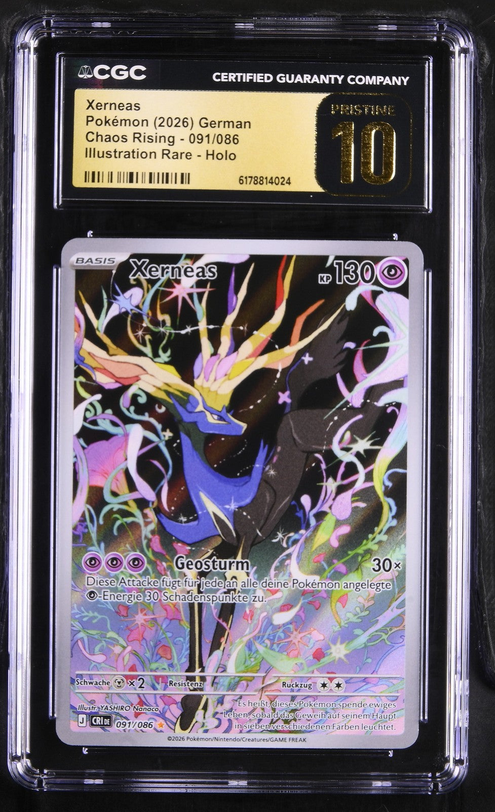 Pokémon Xerneas CGC Pristine 10 Chaos Rising DE