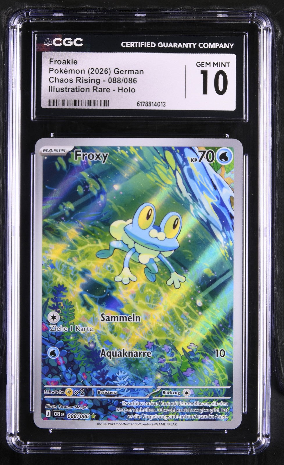 Pokémon Froakie CGC Gem Mint 10 Chaos Rising DE