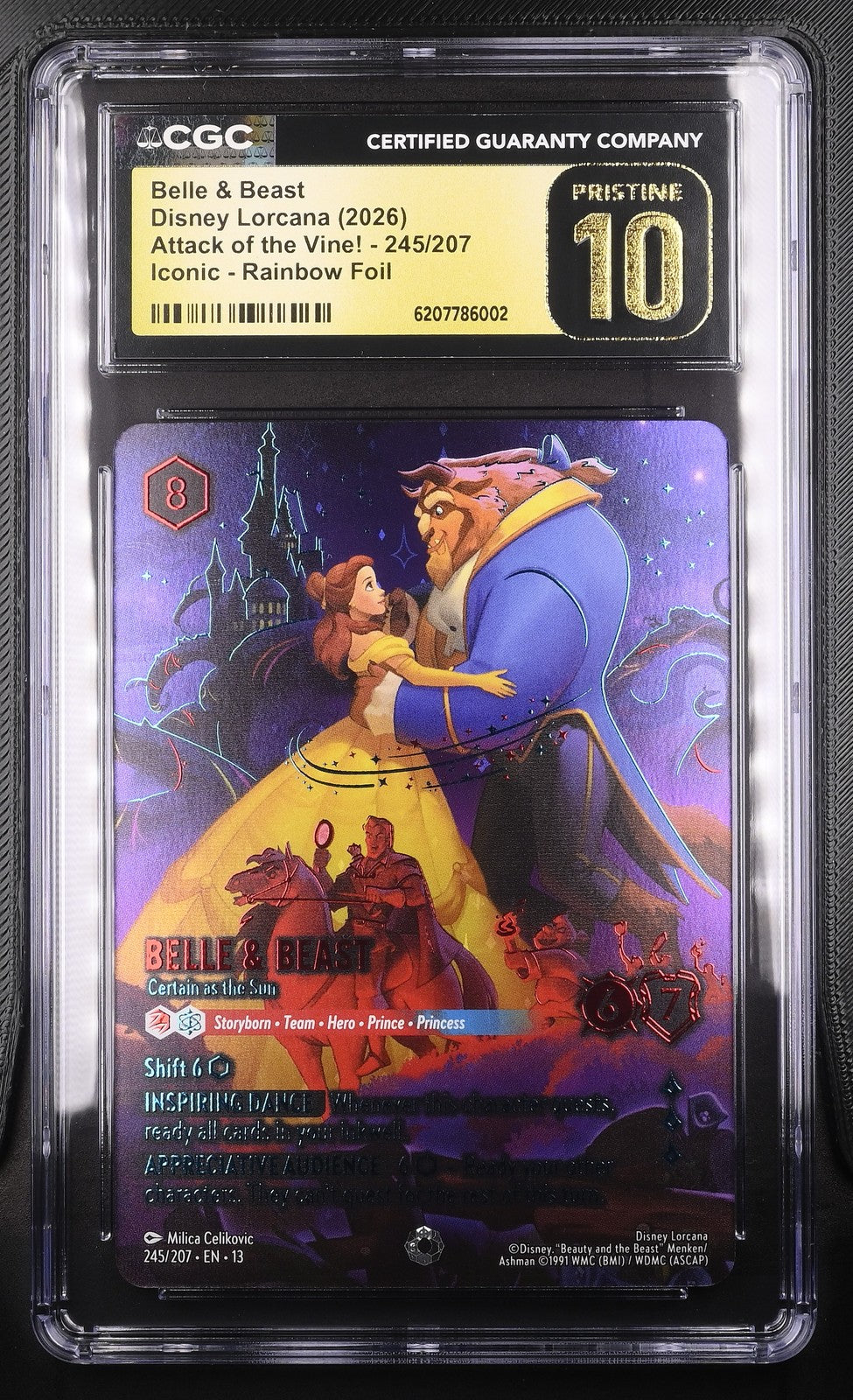 Disney Lorcana TCG Belle & Beast 245/207 CGC PRISTINE 10 Attack Of The Vine! EN
