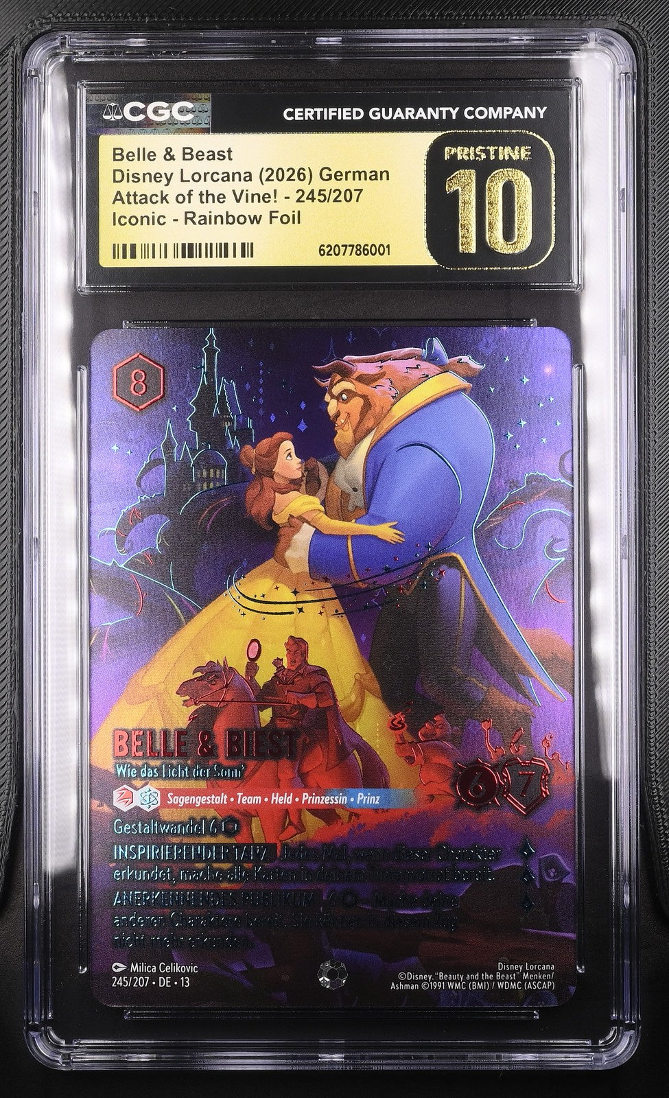 Disney Lorcana TCG Belle & Beast 245/207 CGC PRISTINE 10 Attack Of The Vine! DE