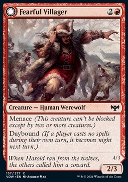 Fearful Villager // Fearsome Werewolf - Innistrad: Crimson Vow (Common) [157]