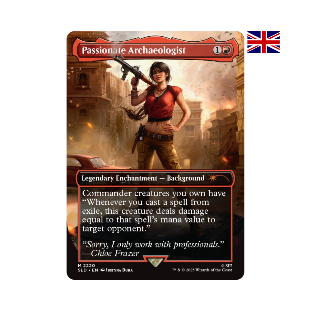 Magic Legendary Enchantment Background Passionate Archaeologist aus dem Secret Lair Uncharted Set