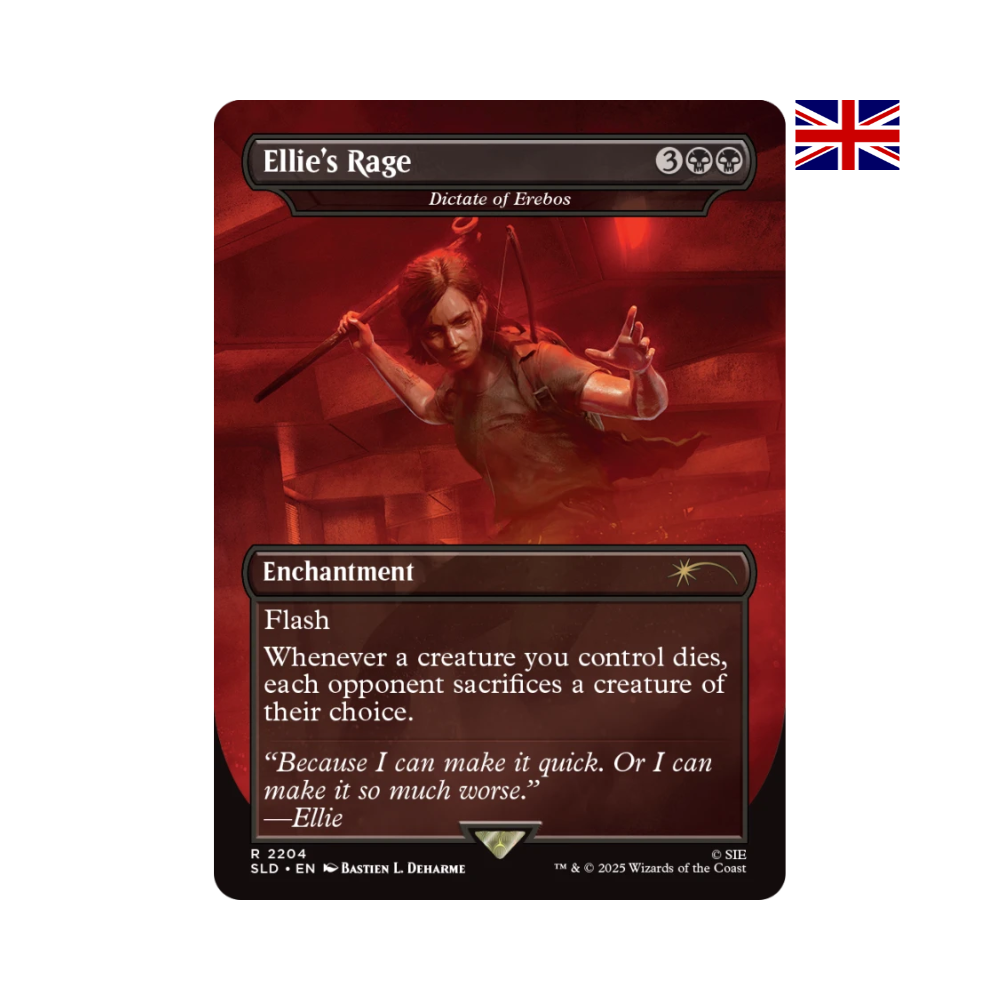 Ellie’s Rage Dictate of Erebos Karte – Secret Lair x The Last of Us Part II Magic The Gathering