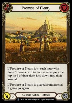 Promise of Plenty (Yellow) (Rainbow Foil) - Crucible of War - Unlimited (Rare) [CRU184]
