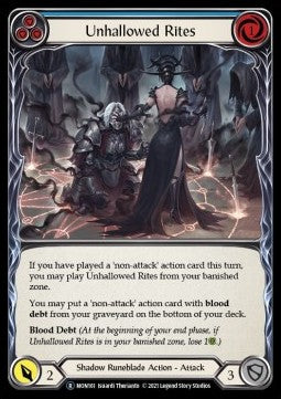 Unhallowed Rites (Blue) (Rainbow Foil) - Monarch - Unlimited (Rare) [MON161]