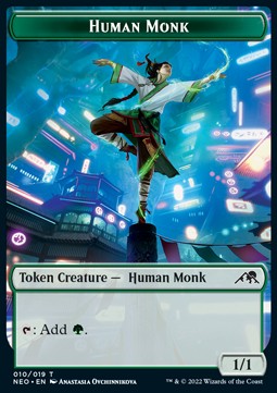Human Monk Token (Green 1/1) - Kamigawa: Neon Dynasty: Extras (Token) [T10]