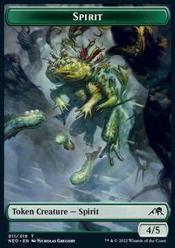 Spirit Token (Green 4/5) - Kamigawa: Neon Dynasty: Extras (Token) [T11]