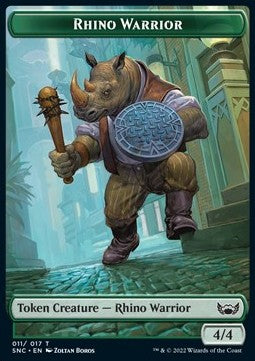 Rhino Warrior Token (G 4/4) // Treasure Token (V.4) - Streets of New Capenna: Extras (Token) [T 11/16]