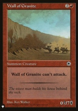 Wall of Granite - The List (Uncommon)