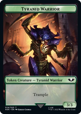 Tyranid Warrior Token (G 3/3) // Tyranid Token (G 1/1) - Universes Beyond: Warhammer 40,000 (Token) [T 19/17]