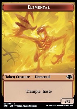 Elemental Token (Red 3/1 Trample, haste) - Dominaria Remastered: Extras (Token) [T 6]