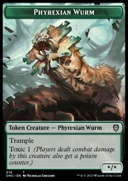 Phyrexian Wurm Token (G */*) // Phyrexian Insect Token (G 1/1) - Commander: Phyrexia: All Will Be One: Extras (Token) [T 16/15]
