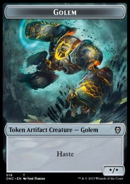 Golem Token (A */* Haste) // The Monarch - Commander: Phyrexia: All Will Be One: Extras (Token) [T 18/22]