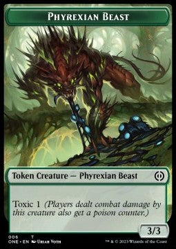 Phyrexian Beast Token (Green 3/3) - Phyrexia: All Will Be One: Extras (Token) [T6]