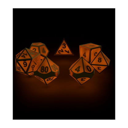 Würfelset RPG - Metal Glow in the Dark (7)
