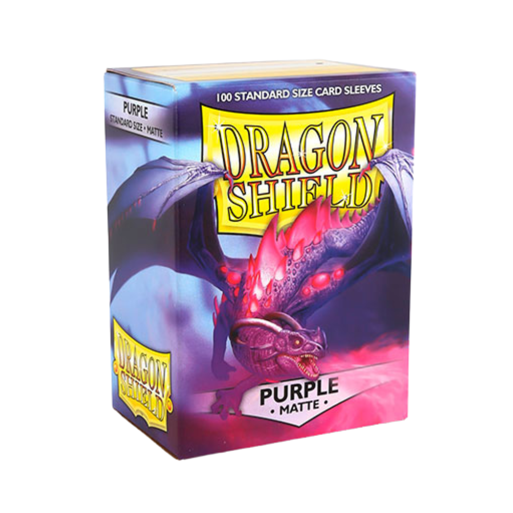 Dragon Shield Jet Matte Sleeves – 100 Kartenhüllen in Standardgröße, lila, strukturierte Oberfläche für optimalen Halt beim Spielen.